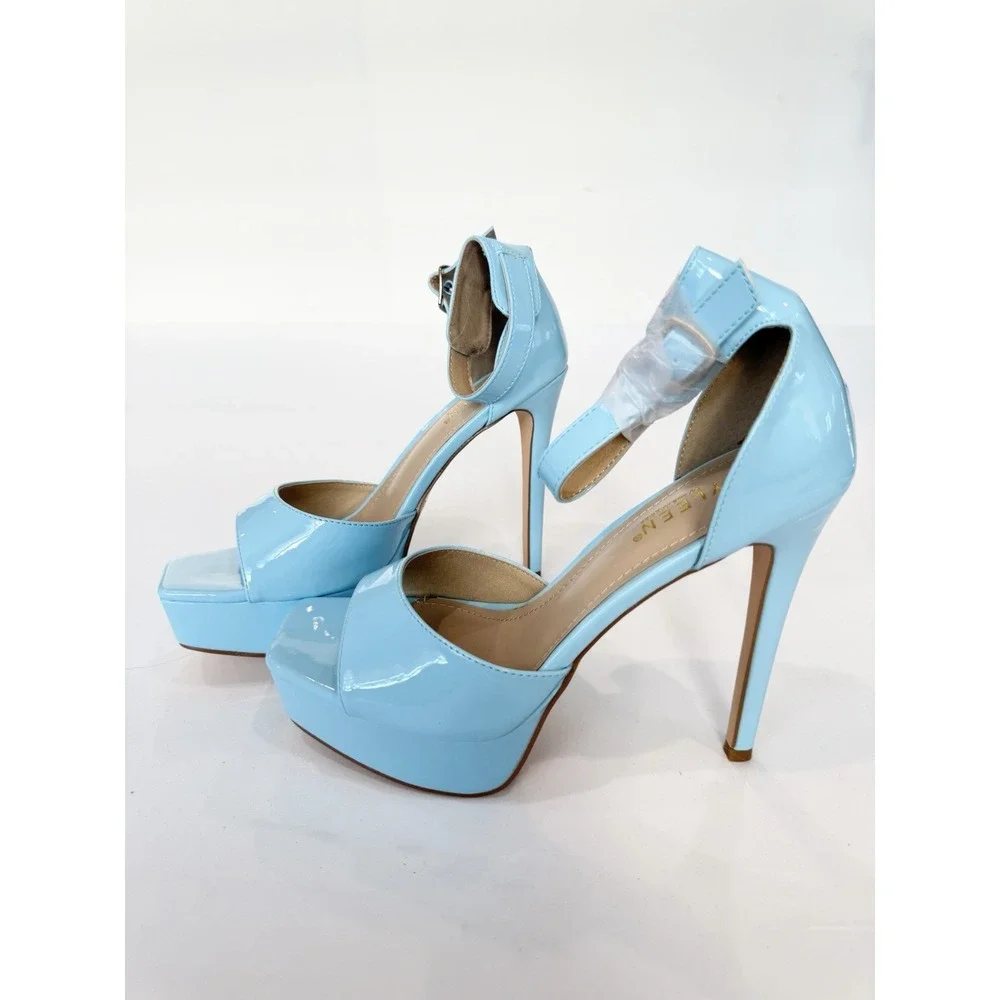 Kayleen High heels Light Blue 8 Platform Women's Shoes Party Elegant Chic Preppy